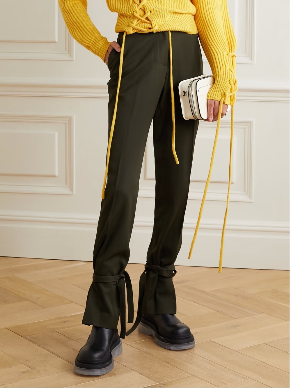 JW Anderson 100% Sheep’s Wool Lace-Up Pants (Size 6)